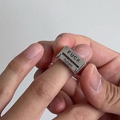 Word Fuck Alloy Cuff Rings&nbsp;FS-WGD1DDB-01