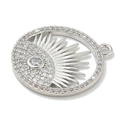 Rack Plating Brass Micro Pave Cubic Zirconia Pendants&nbsp;KK-L224-049P