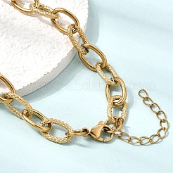 9MM 304 Stainless Steel Textured Cable Chain Necklaces for Women Men&nbsp;SA-CBA37BC-19G