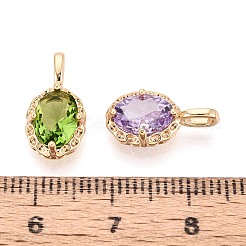 Brass with Cubic Zirconia Pendants&nbsp;KK-T073-34G