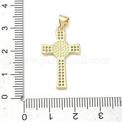 Brass Micro Pave Clear Cubic Zirconia Pendants&nbsp;KK-P350-16G-05
