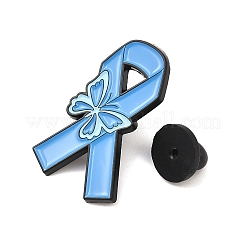 Awareness Ribbon with Butterfly Enamel Pins&nbsp;LS-JEWB-C048-03A-EB
