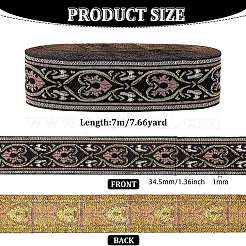 Ethnic Style Embroidery Polycotton Ribbons&nbsp;OCOR-WH0066-23A