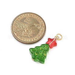 Christmas Tree Dyed & Heated Glass Pendants&nbsp;PALLOY-JF04391