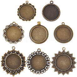 16Pcs 8 Styles Alloy Pendant Cabochon Settings&nbsp;TIBEP-SC0003-51