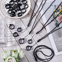 24Pcs 2 Style Silicone Rings with 12Pcs Adjustable Necklace Lanyard Anti-Lost Pendant Holder&nbsp;DIY-GF0008-09A