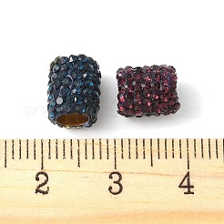 Rhinestone Clay Pave Brass Beads&nbsp;KK-P305-08G