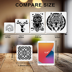 6Pcs 6 Styles PET Hollow Out Drawing Painting Stencils&nbsp;DIY-WH0411-624