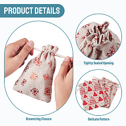 20Pcs 4 Styles Christmas Theme Cotton Fabric Cloth Bags&nbsp;ABAG-TA0002-04B