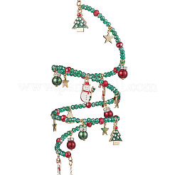 Christmas Theme Glass Beaded Hanging Ornaments&nbsp;HJEW-TA00183