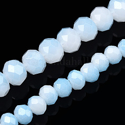 Two-Tone Imitation Jade Glass Beads Strands&nbsp;GLAA-T033-01C-06