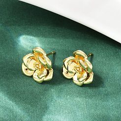 Brass Stud Earrings&nbsp;EJEW-S277-08G-A