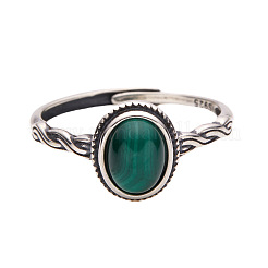 Oval Natural Malachite Finger Rings&nbsp;WG5875E-01