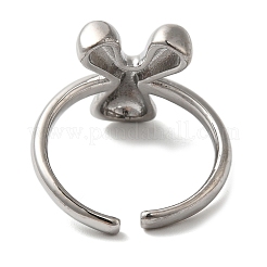 Initials Brass Open Cuff Ring for Women&nbsp;RJEW-N046-02Y-P