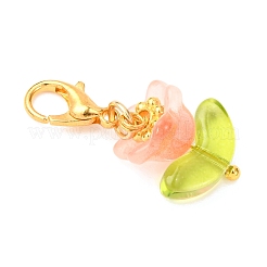 8Pcs Flower Glass Pendant Decorations&nbsp;HJEW-JM04158
