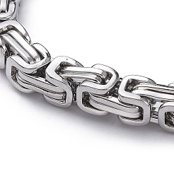 Tarnish Resistant Unisex 201 Stainless Steel Byzantine Chain Bracelets&nbsp;BJEW-L637-34A-P