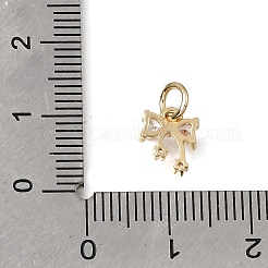 Brass Micro Pave Clear Cubic Zirconia Charms&nbsp;KK-D110-01G