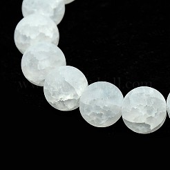 Synthetic Frosted Crackle Quartz Round Beads Strands&nbsp;G-L155-8mm-06