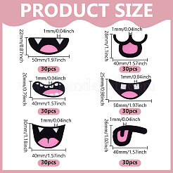 180Pcs 6 Styles Felt Craft Doll Mouth&nbsp;DOLL-NB0001-06