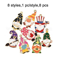 16Pcs 8 Styles Alloy Enamel Pendants&nbsp;ENAM-FP0003-11