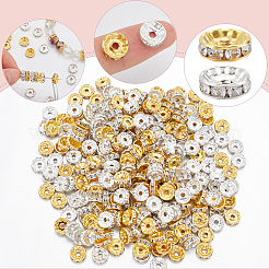 300Pcs 2 Colors Brass Rhinestone Spacer Beads&nbsp;RB-SP0001-04