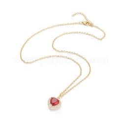 Brass Micro Pave Cubic Zirconia Pendant Necklaces&nbsp;NJEW-F281-07