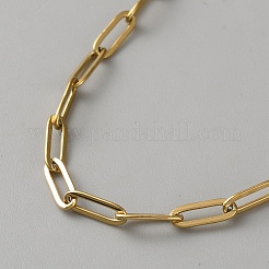667 Stainless Steel Paperclip Chain Necklaces&nbsp;NJEW-WH0023-74B-G