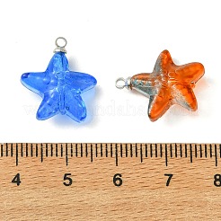 Gradient Color Baking Paint Transparent Glass Pendants&nbsp;PALLOY-JF05408