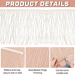 1.25 Yards Seed Bead Fringe Trimming&nbsp;DIY-BC0012-58A