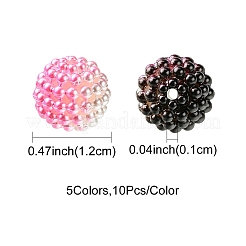 50Pcs 5 Colors Imitation Pearl Acrylic Beads&nbsp;OACR-FS0001-62A