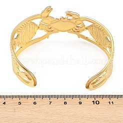 Ocaen Theme 304 Stainless Steel Enamel Cuff Bangles for Women&nbsp;BJEW-Z160-03G-02