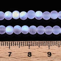 Frosted Transparent Glass Beads Strands&nbsp;GLAA-T032-T4mm-MBB01