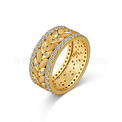 Leaf 925 Sterling Silver Micro Pave Cubic Zirconia Finger Rings for Women&nbsp;RJEW-F180-08G