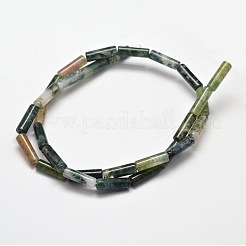 Natural Moss Agate Column Bead Strands&nbsp;G-F247-01B