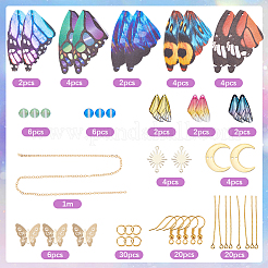 DIY Imitation Leather & Synthetic Moonstone Butterfly Dangle Earring Making Kits&nbsp;DIY-SC0026-33
