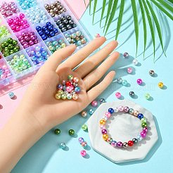 24Colors Rainbow ABS Plastic Imitation Pearl Beads&nbsp;OACR-YW0001-75