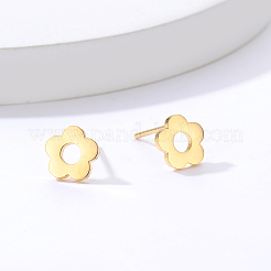 201 Stainless Steel Flower Stud Earrings&nbsp;DW6550