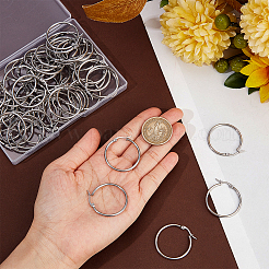 30 Pairs 304 Stainless Steel Hoop EarRing Shapes&nbsp;EJEW-SP0001-02A-P