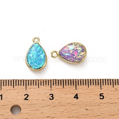 Brass Pendants with Synthetic Opal&nbsp;KK-A239-02G