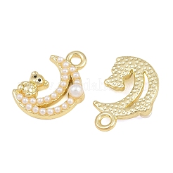 Alloy & Enamel & ABS Plastic Pearl Pendants&nbsp;PL-CBA415D-38G