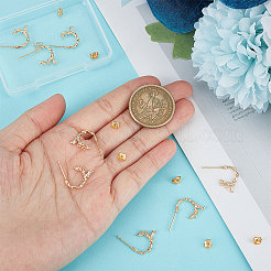 8Pcs Horse Eye Brass with Clear Cubic Zirconia Stud Earrings Findings&nbsp;KK-UN0001-30