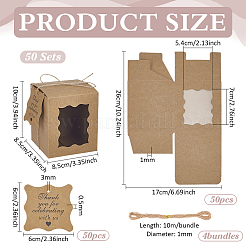 50Pcs Folding Kraft Paper Candle Storage Boxes with Visible Window&nbsp;CON-WH0089-175A