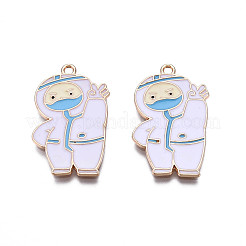 Rack Plating Eco-Friendly Alloy Enamel Pendants&nbsp;ENAM-N052-007