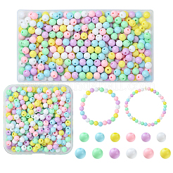 36Pcs 6 Colors Opaque Acrylic Beads&nbsp;MACR-YW0003-24A