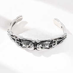 Skeleton 304 Stainless Steel Cuff Bangles for Women&nbsp;BJEW-C148-07AS