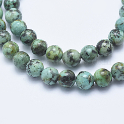 Natural African Turquoise(Jasper) Beads Strands&nbsp;G-E444-47-6mm
