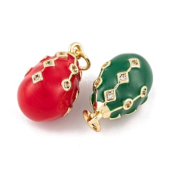 Brass Micro Pave Cubic Zirconia Pendants&nbsp;KK-E112-14G