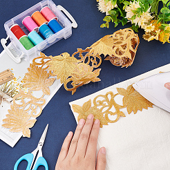 2M Floral Embroidery Iron on/Sew on Polyester Ribbon Patches&nbsp;OCOR-FG0001-75D