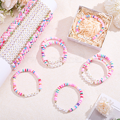 32Pcs Handmade Polymer Clay & Acrylic Bead Bracelets&nbsp;BJEW-PH02014