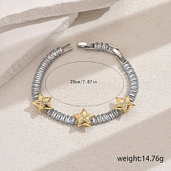 Brass Micro Pave Clear Cubic Zirconia Link Bracelets for Women&nbsp;MW2508-2
